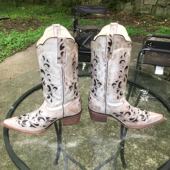 JB Dillon Womens Cowboy Boots Inlay Size 10 B - Picture 3 of 5